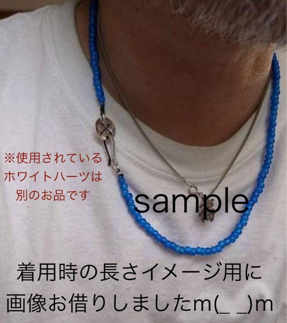 ヴェネチア産　アンティーク　ホワイトハーツ　青