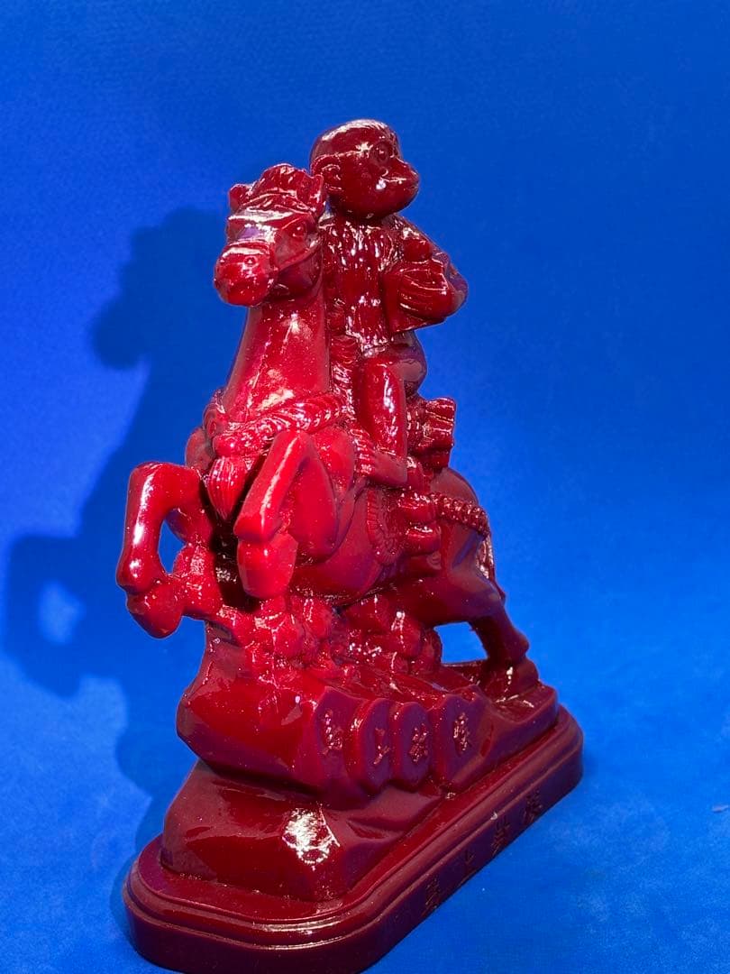 極美品 紫金砂・辰砂「馬上封侯」精雕置物 約14×10×5cm 490g5858