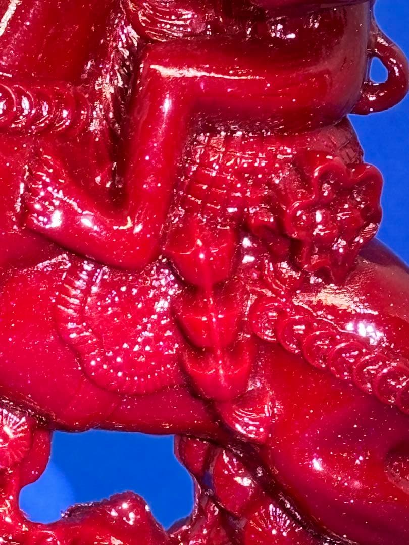 極美品 紫金砂・辰砂「馬上封侯」精雕置物 約14×10×5cm 490g5858