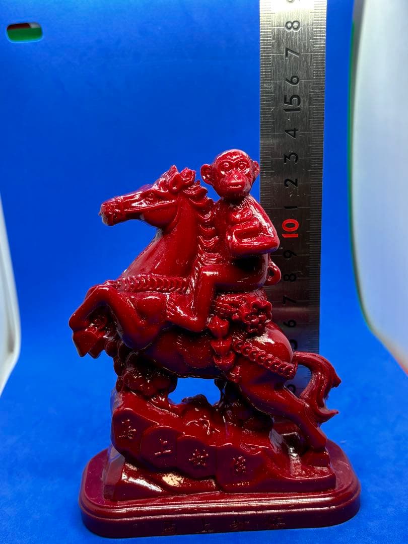 極美品 紫金砂・辰砂「馬上封侯」精雕置物 約14×10×5cm 490g5858