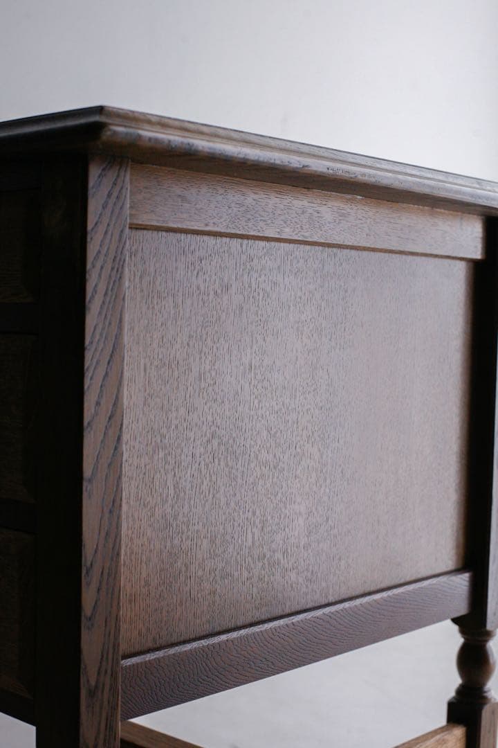 片袖机　アンティーク　デスク　テーブル　無垢材　タモ材　白木　古家具　古道具