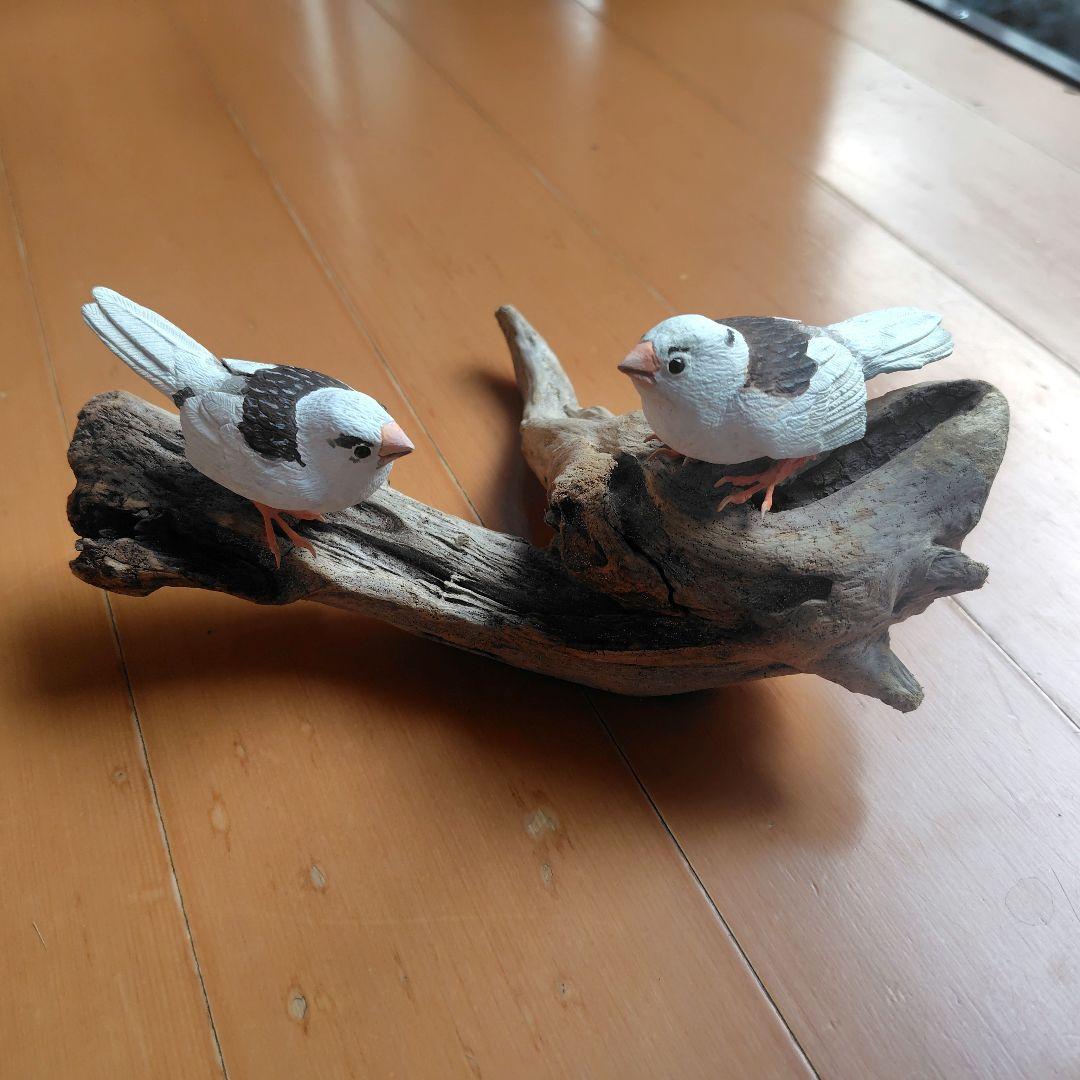 小さなバードカービング ジュウシマツ 野鳥 木彫り - メルカリ