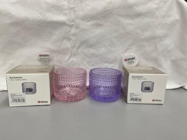 未使用　イッタラ カステヘルミ　キャンドルホルダー　ラベンダー＆ペールピンク