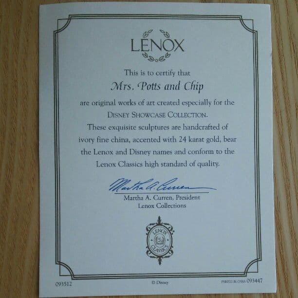 レノックス、ポット婦人とチップ、ディズニー、ロイヤルコペンハーゲン、フィギュリン