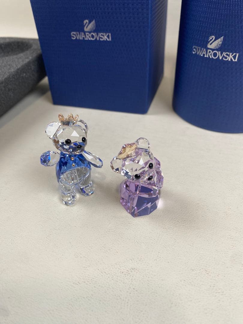 置物 SWAROVSKI KRIS BEAR PRINCE&PRINCESS