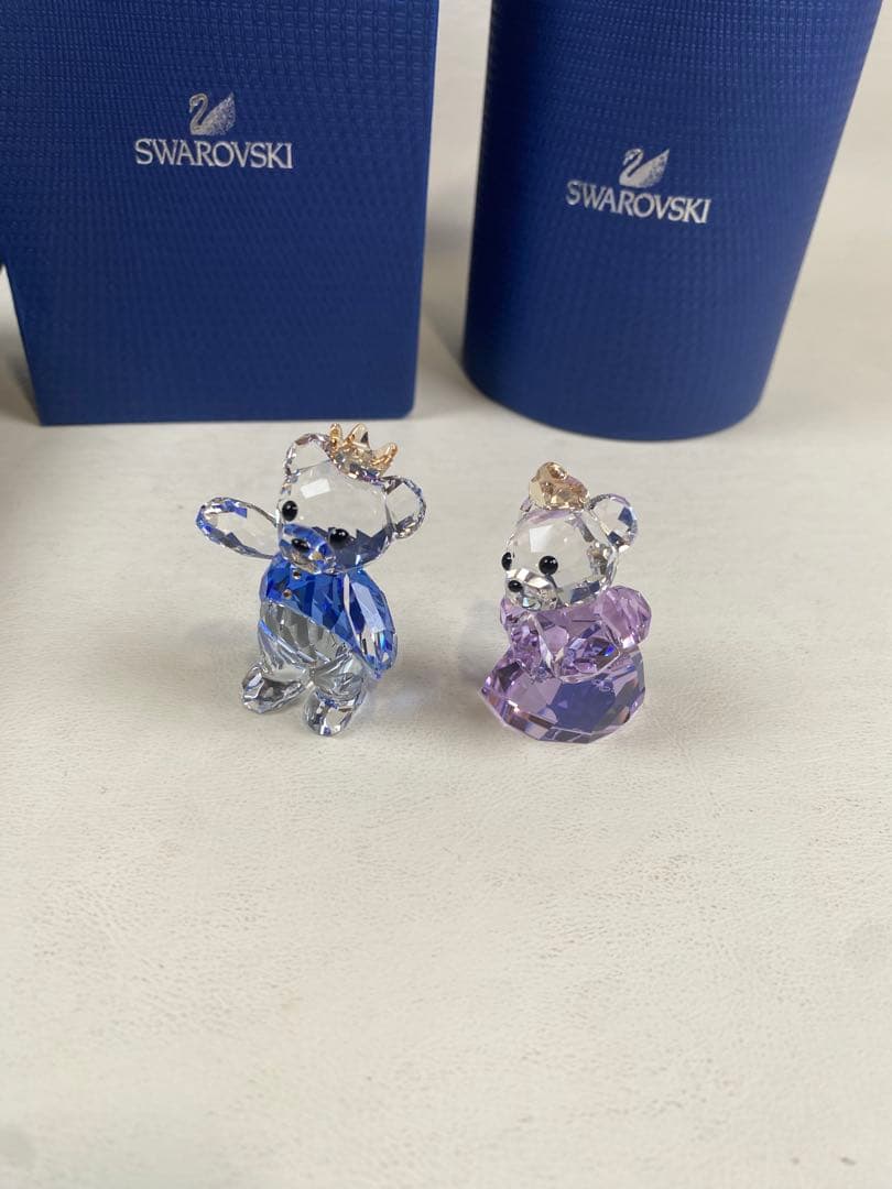置物 SWAROVSKI KRIS BEAR PRINCE&PRINCESS