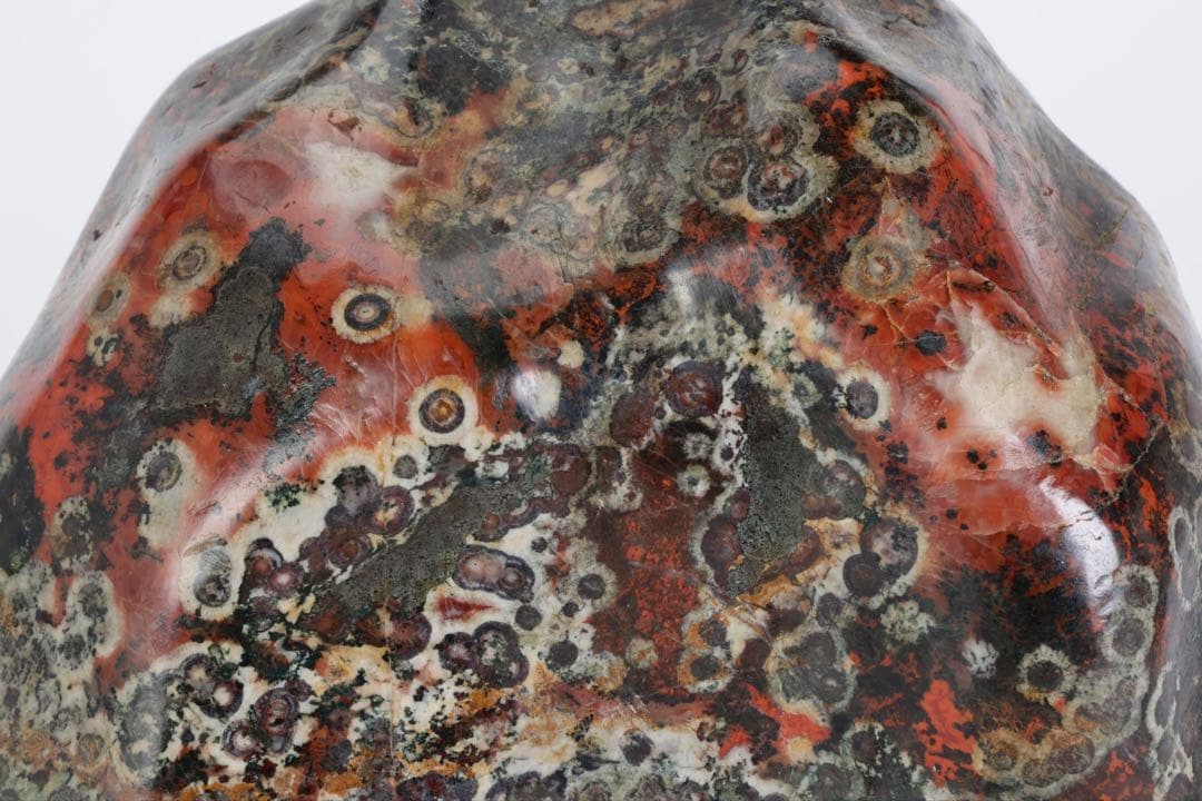 孔雀石 菊花石 梅花石 紋石 桜石 鑑賞石 原石 5.4kg 台座付 水石 盆石