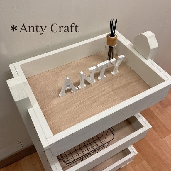 【引取可能】可動棚付キッチンワゴン キャスター付 3段収納 W/W 完成品