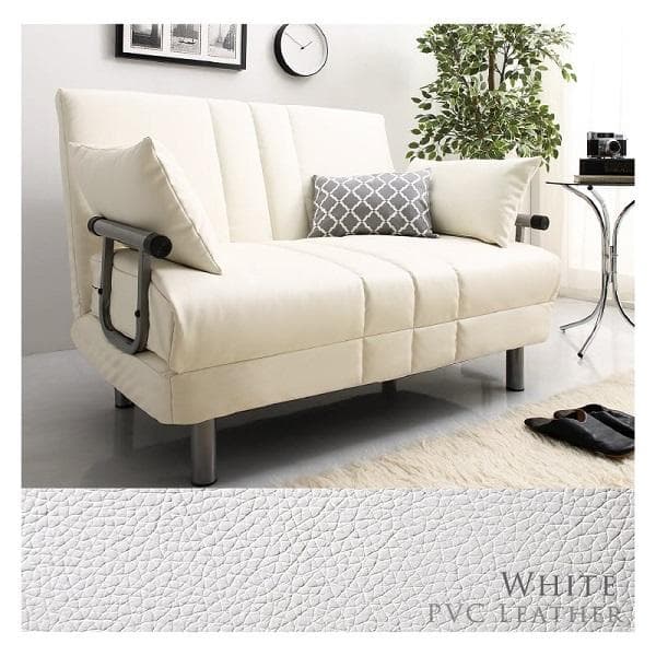 ⓸120cm幅◆3WAY ハイバック ソファベッド モダンデザイン セミダブル黒