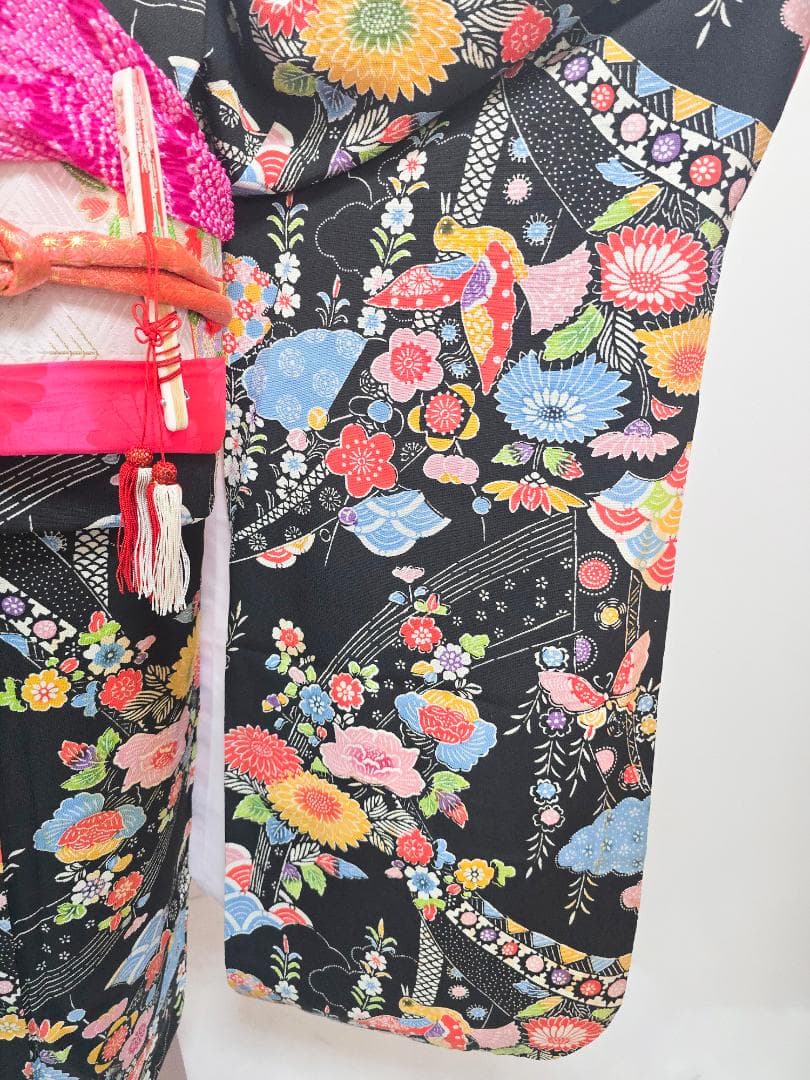 七五三　7歳　 正絹　着物　セット　女の子 c99