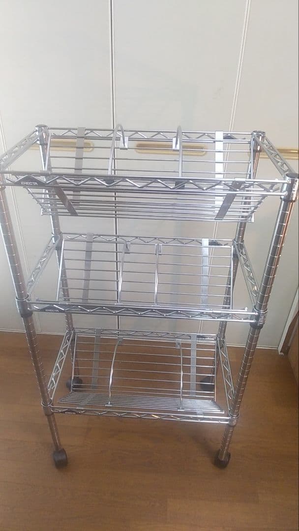 エレクター　送料込み　 ファイルワゴン　3段 キャスター付き