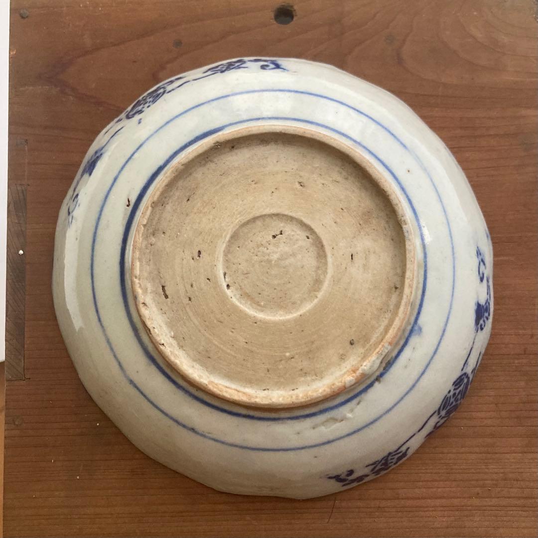 梅印判膾皿　中皿　小皿　雅姫や微塵唐草、染付、統制陶器や白山陶器、キナリノ好きに