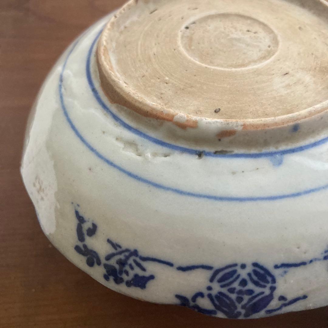 梅印判膾皿　中皿　小皿　雅姫や微塵唐草、染付、統制陶器や白山陶器、キナリノ好きに