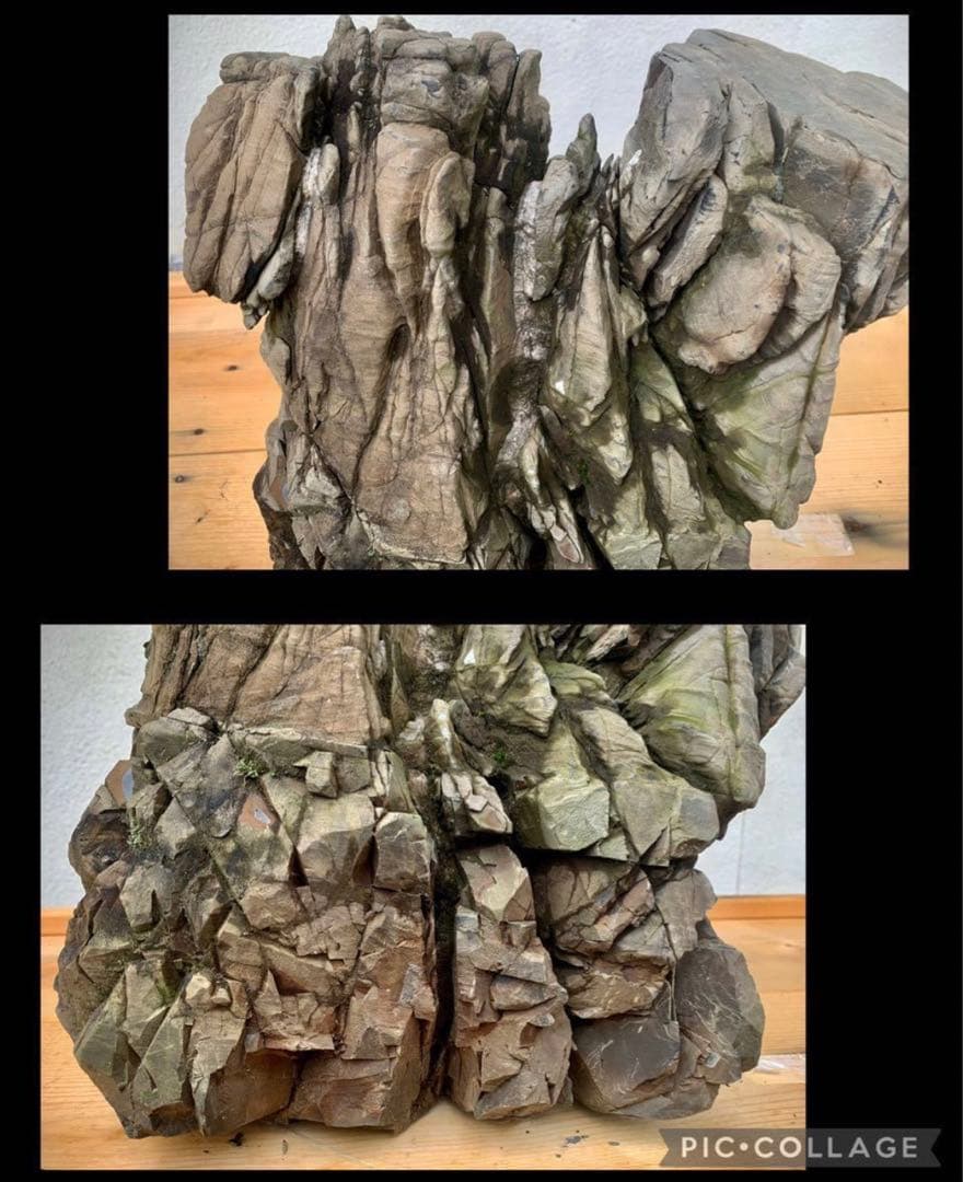 抹香石 滝石 庭石  横36×高30(cm) 35kg  自然石 置物