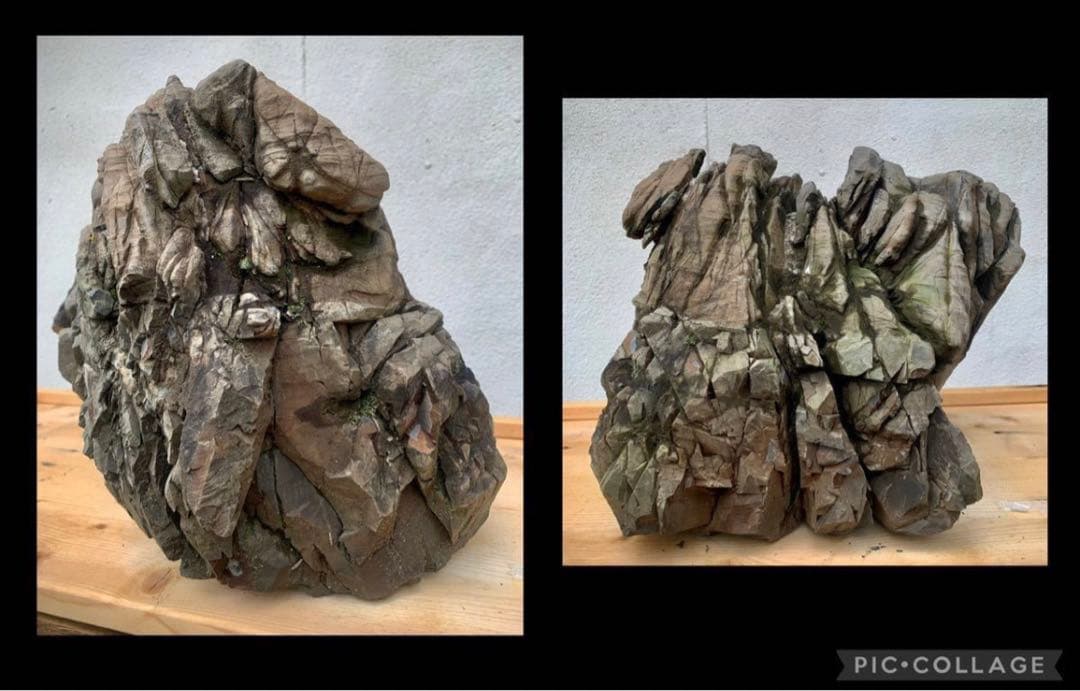 抹香石 滝石 庭石  横36×高30(cm) 35kg  自然石 置物