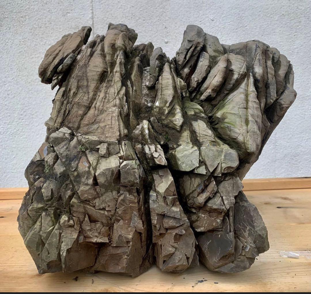 抹香石 滝石 庭石  横36×高30(cm) 35kg  自然石 置物