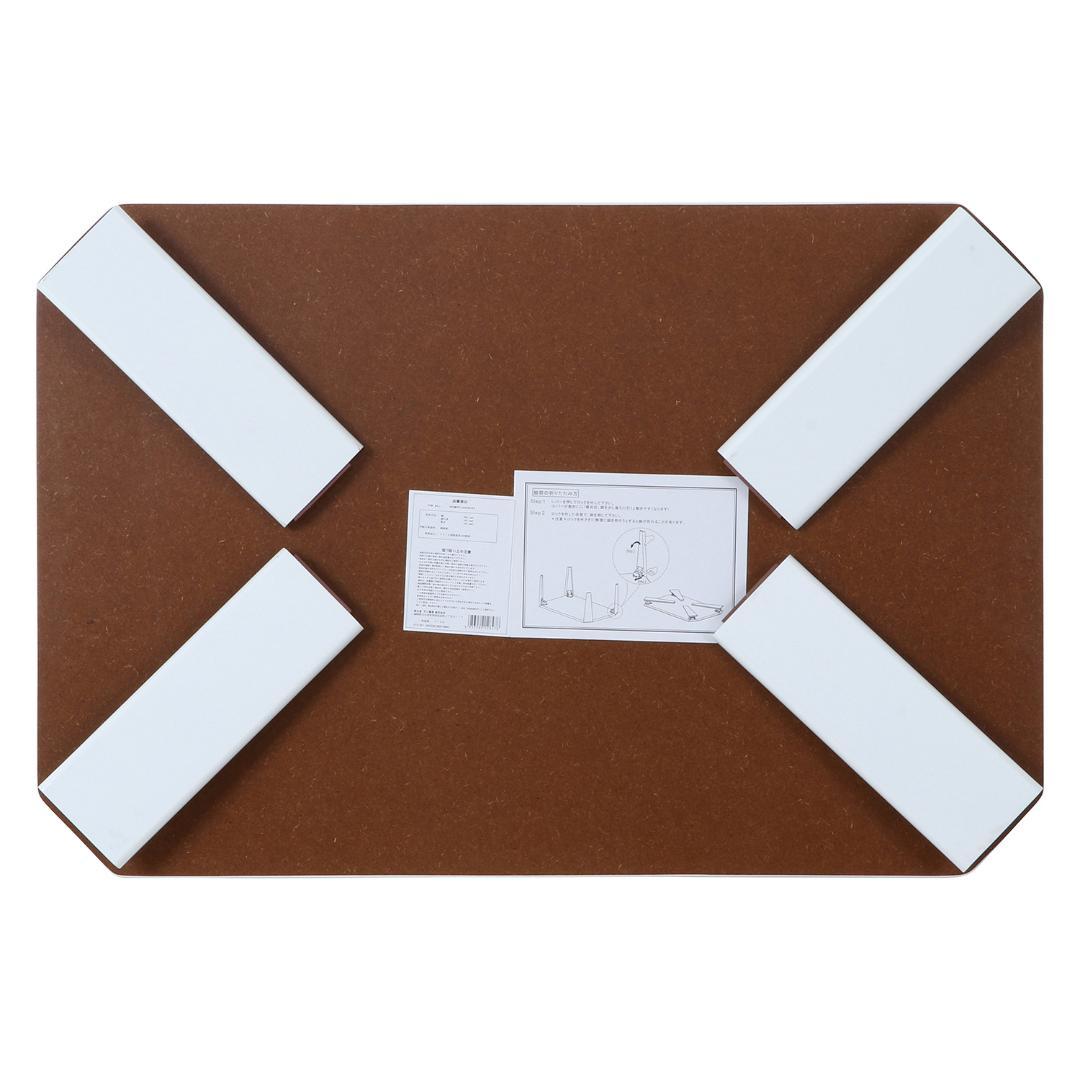 鏡面ローテーブル W90 ホワイト