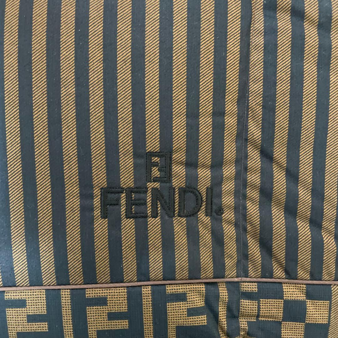 FENDI 羽毛肌掛け布団 ズッカ柄 ブラウン/ブラック