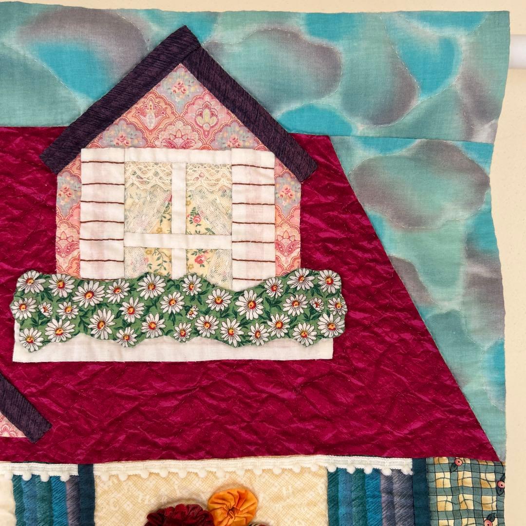 フラワーショップのフレンドシップキルト　パッチワークタペストリー