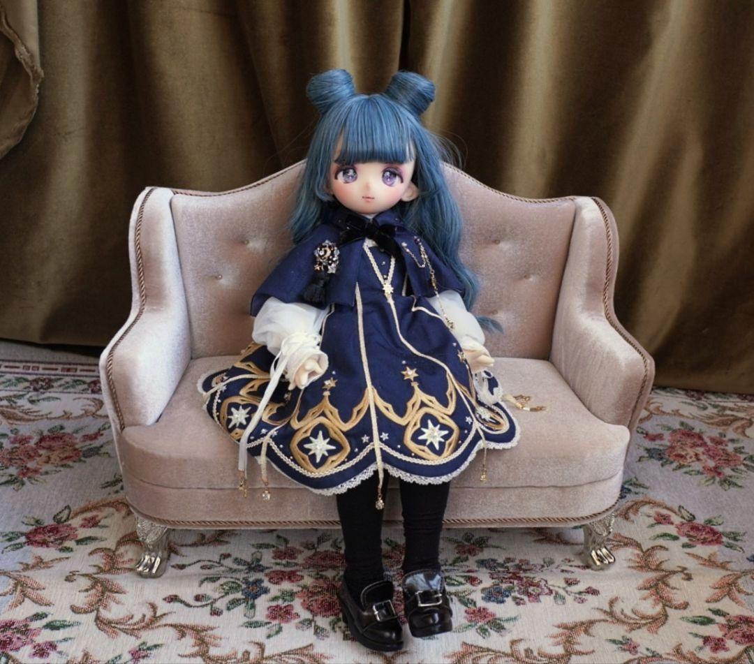 ドール用1/4サイズ ウィングチェア2人用 ベージュロゼ ソファ