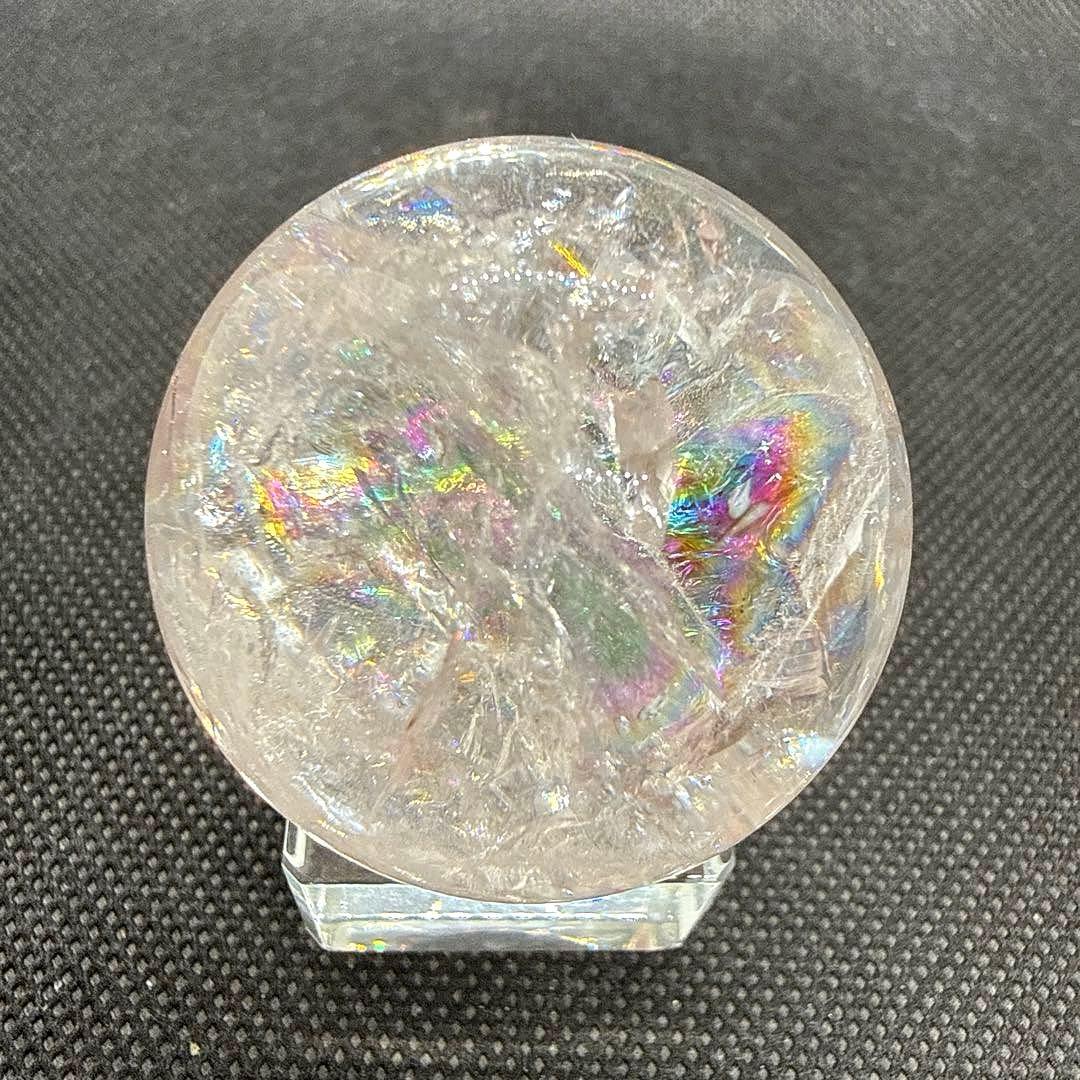 爆虹♪天然石　ピンクアゼツライト【ファイヤー共生】ランダム台座セット♪