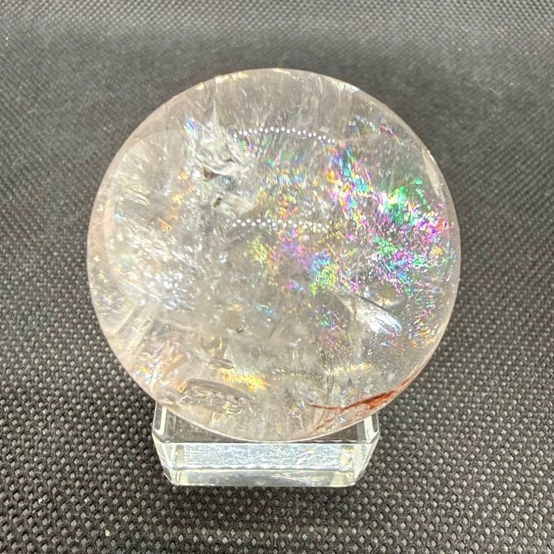 爆虹♪天然石　ピンクアゼツライト【ファイヤー共生】ランダム台座セット♪