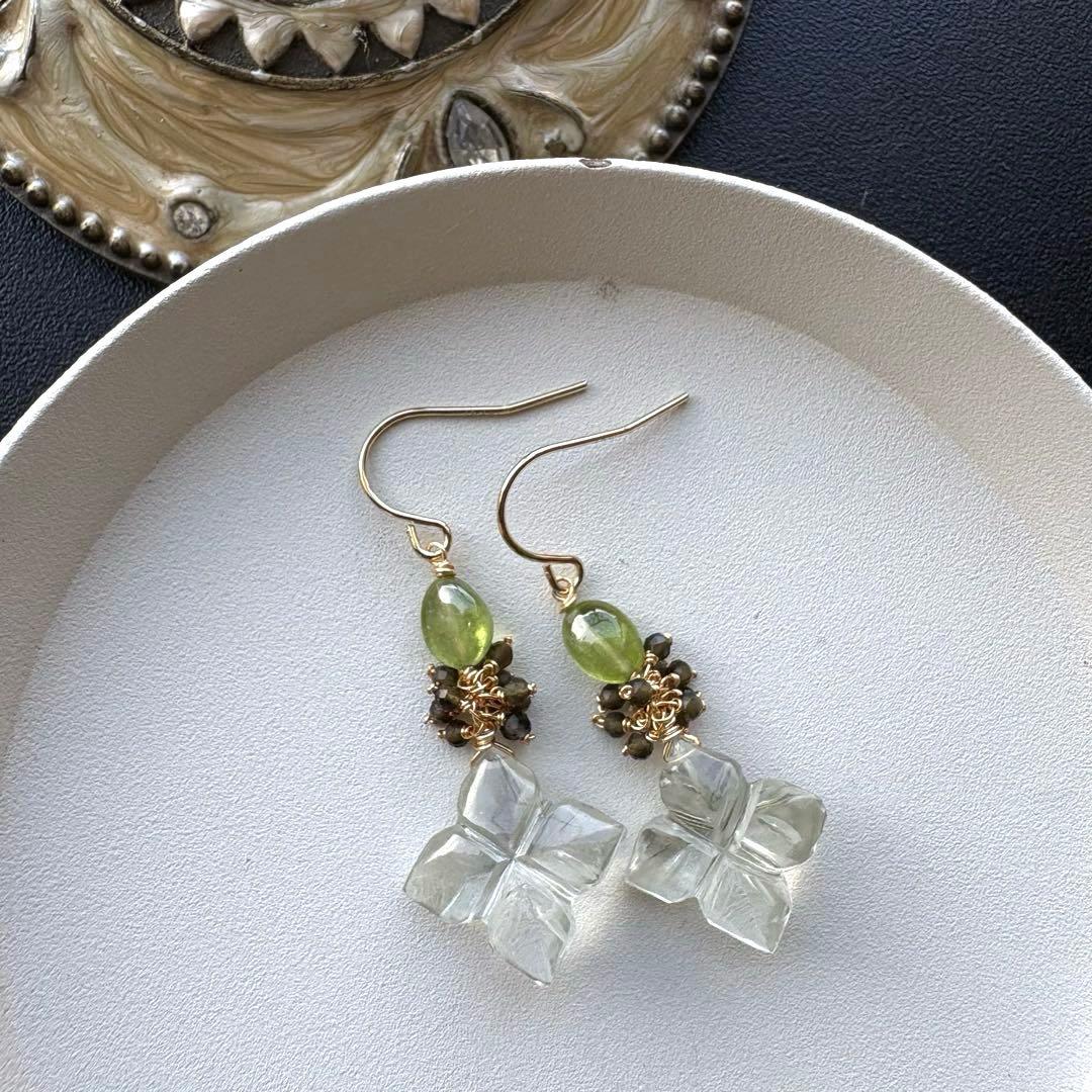 《1点限定》グリーンアメジスト&ペリドット＊ピアスorイヤリング