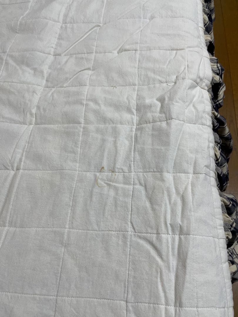 アンファン ベッドスカート マルチカバー　キルト　カントリー　アントステラ　青