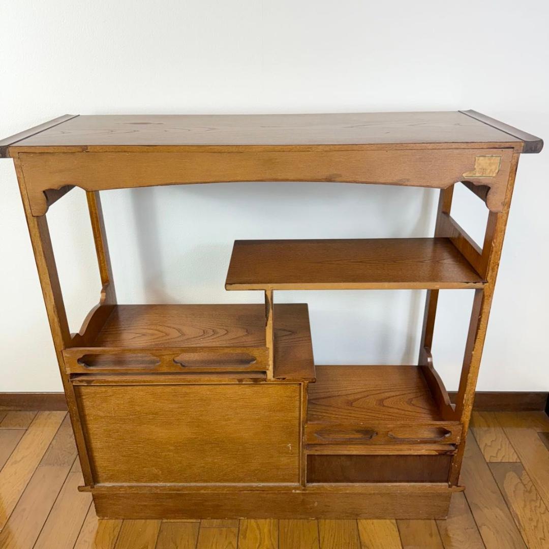【美品】欅材 煎茶棚 茶箪笥 和家具 唐木 アンティーク　 915-1