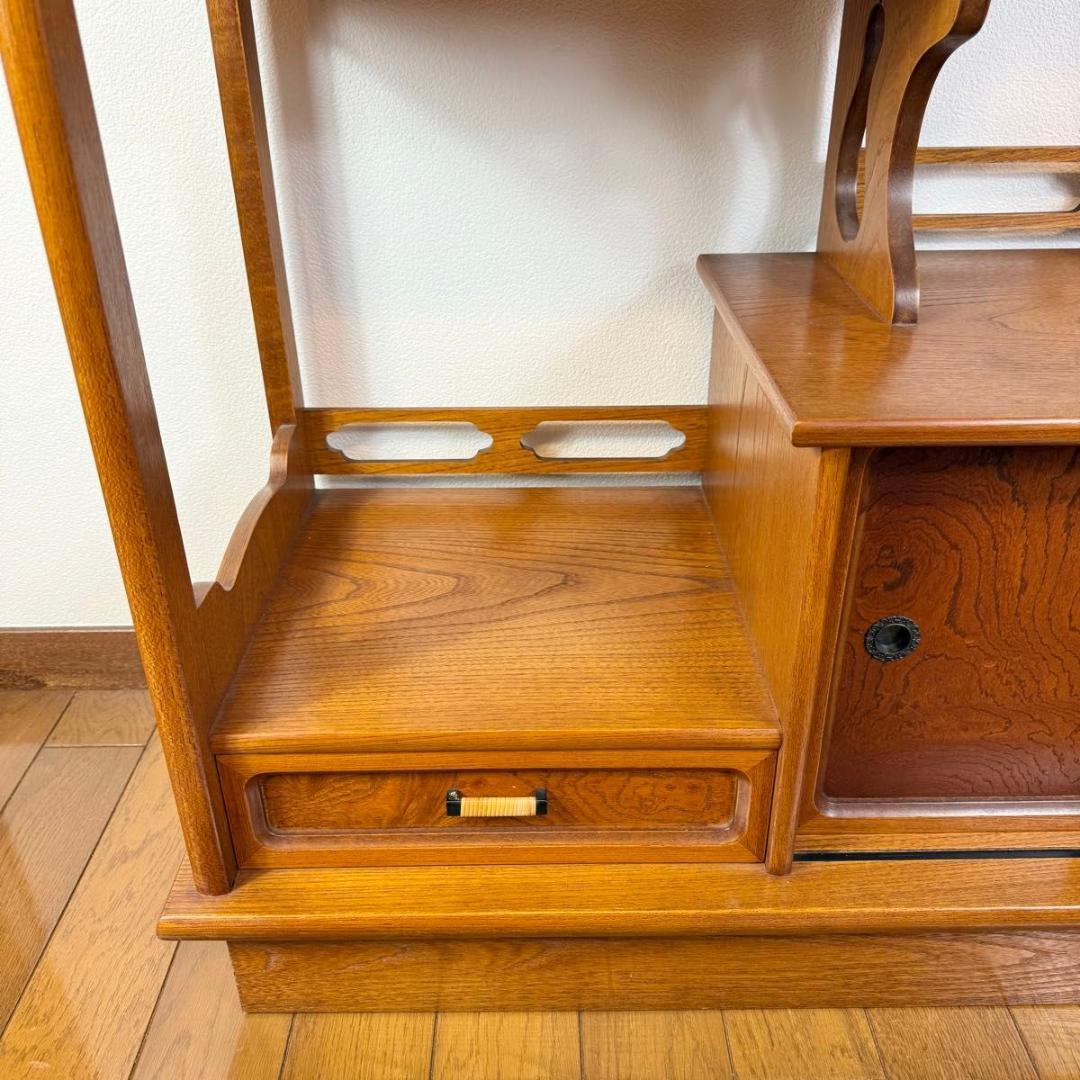 【美品】欅材 煎茶棚 茶箪笥 和家具 唐木 アンティーク　 915-1