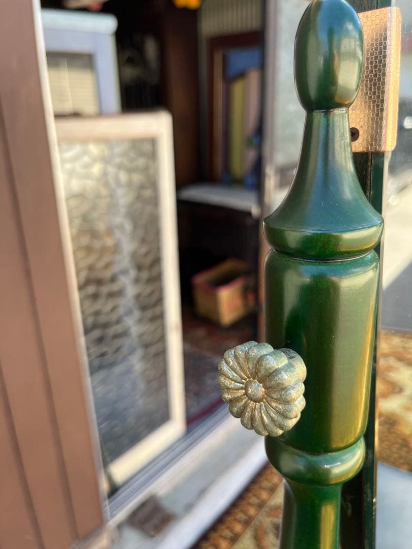 ドレッサー 鏡台 緑 昭和レトロ 当時物 アンティーク ビンテージ インテリア