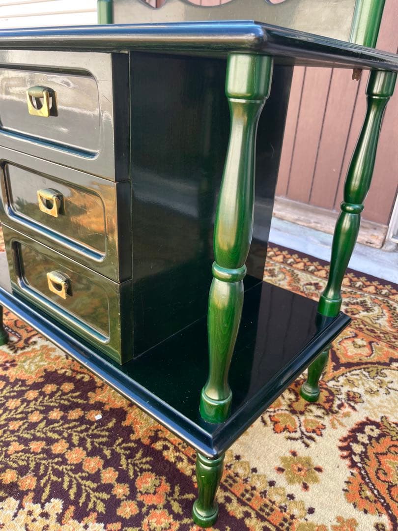 ドレッサー 鏡台 緑 昭和レトロ 当時物 アンティーク ビンテージ インテリア