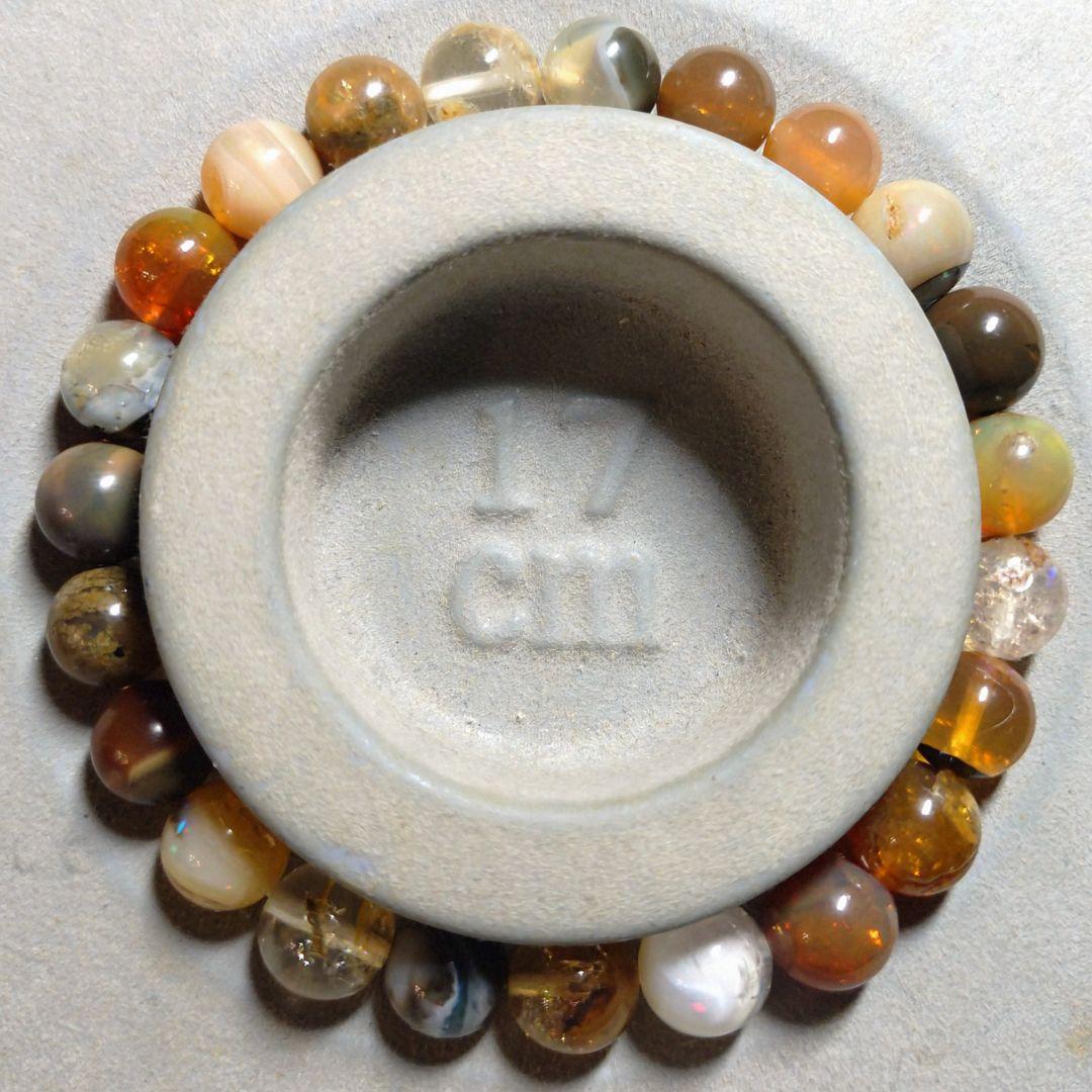 ★マルチプレシャスオパール 8-9ミリ珠 ブレスレット①(SA)