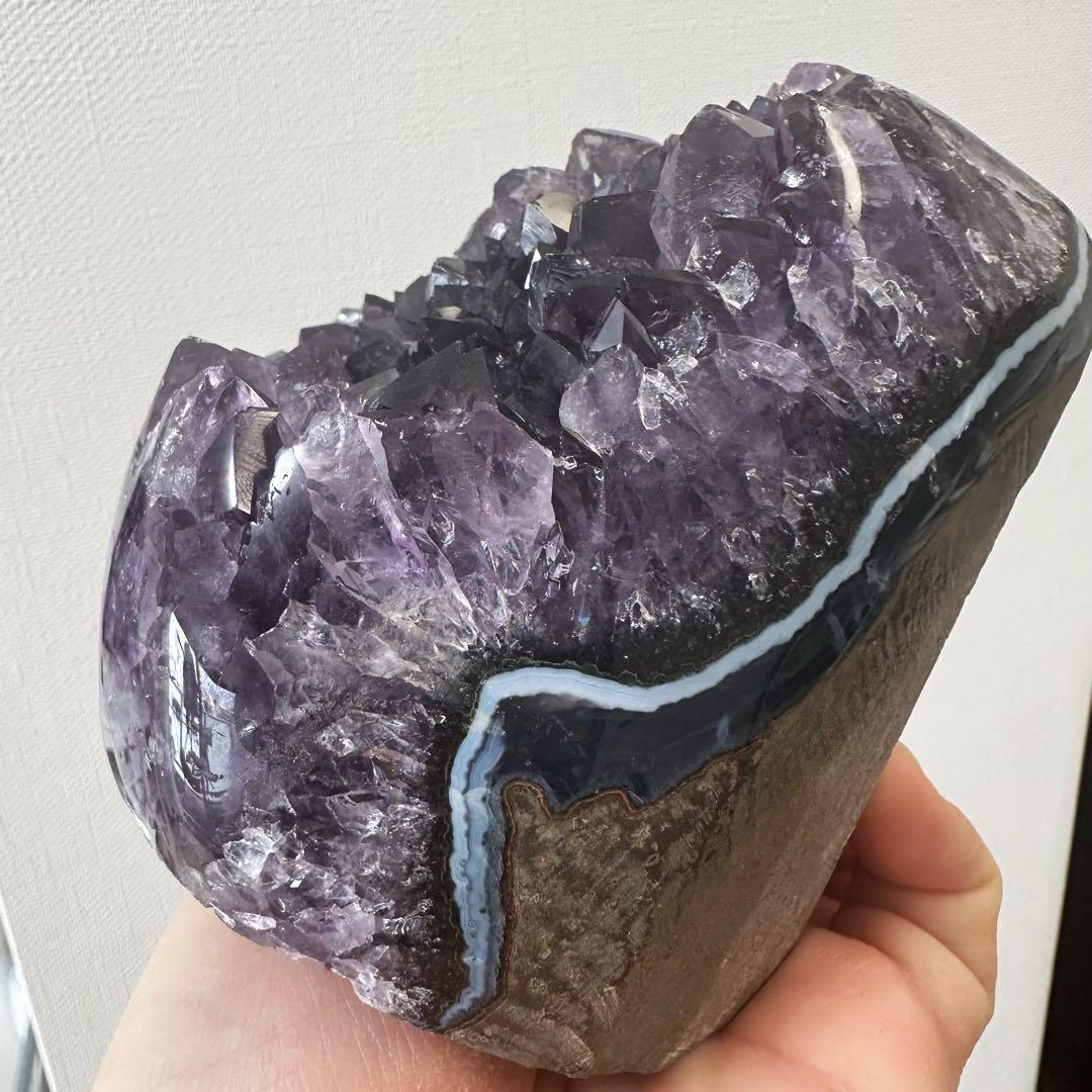 【金運】濃紫の煌めきウルグアイ産☆アメジストクラスターパワーストーンA1052