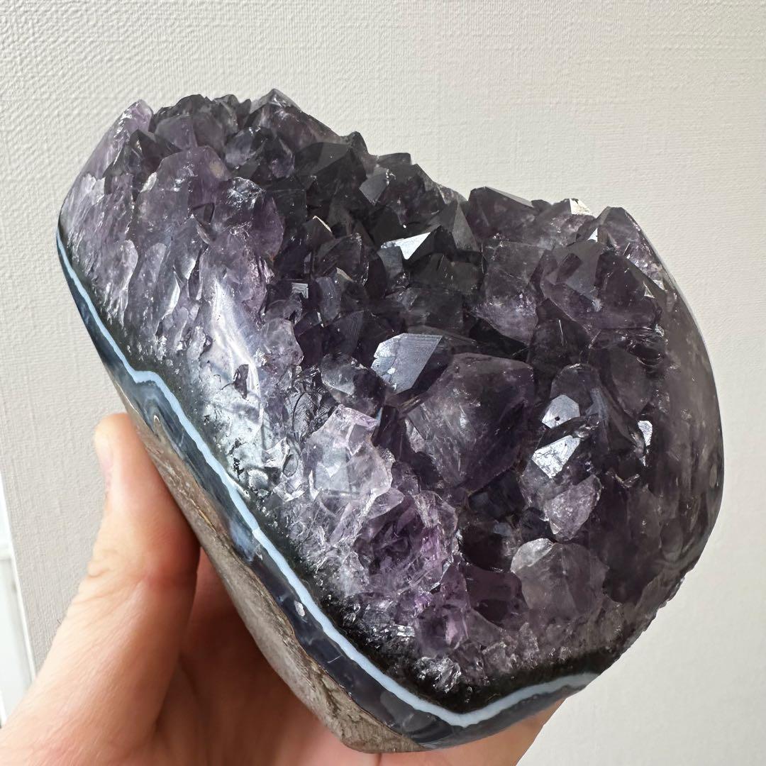【金運】濃紫の煌めきウルグアイ産☆アメジストクラスターパワーストーンA1052