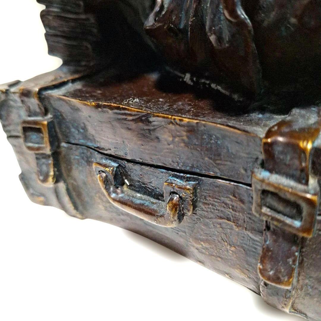 置物　ブロンズ像　本を読む少年　インテリア　アンティーク　オブジェ　　希少