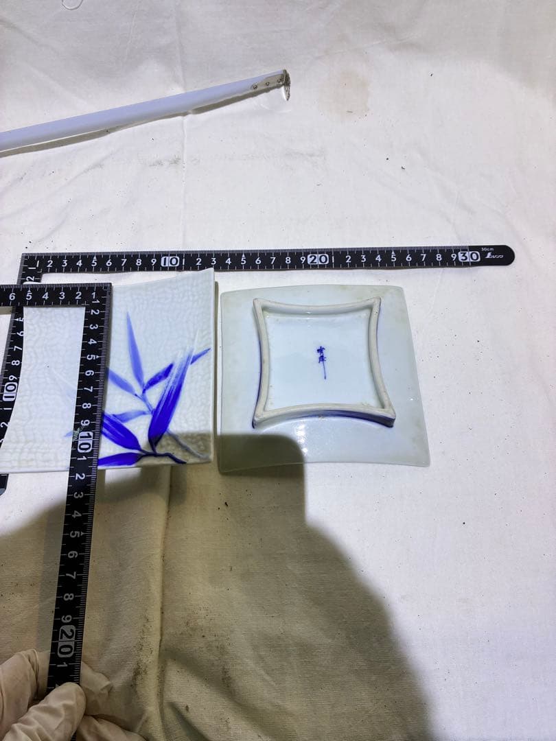 青竹文 角皿 ペア 和食器 作家銘入り20枚入り - メルカリ