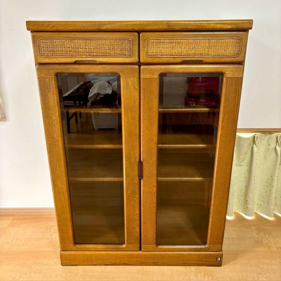 コスガ KOSUGA ガラスキャビネット 本棚 書棚 リビングボード