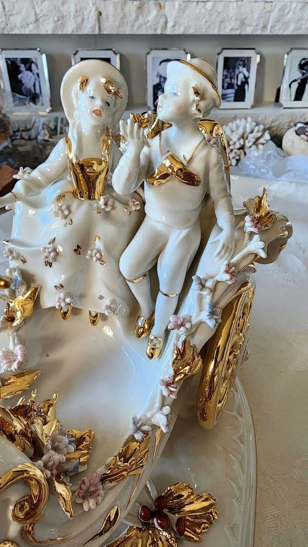 アンティーク イタリア カポデモンテ フィギュリン フィギュア