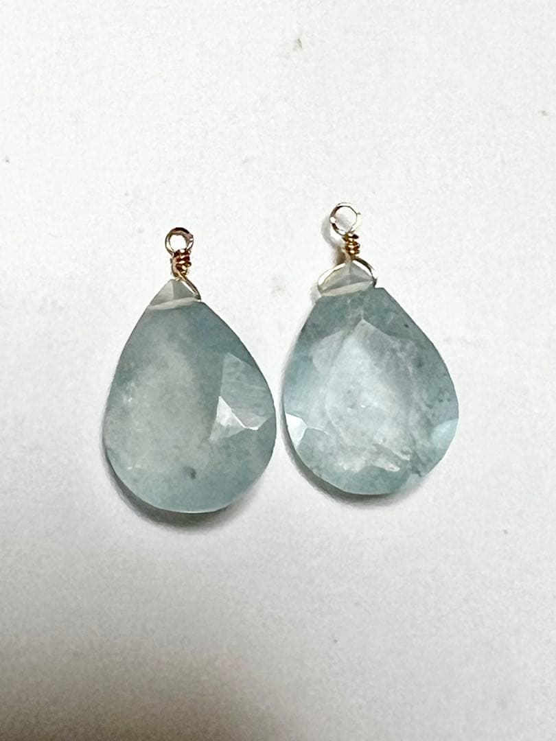 Gちゃん❤️大粒　シンデレラ　アクアマリン　ブリリアントカット　14kgf