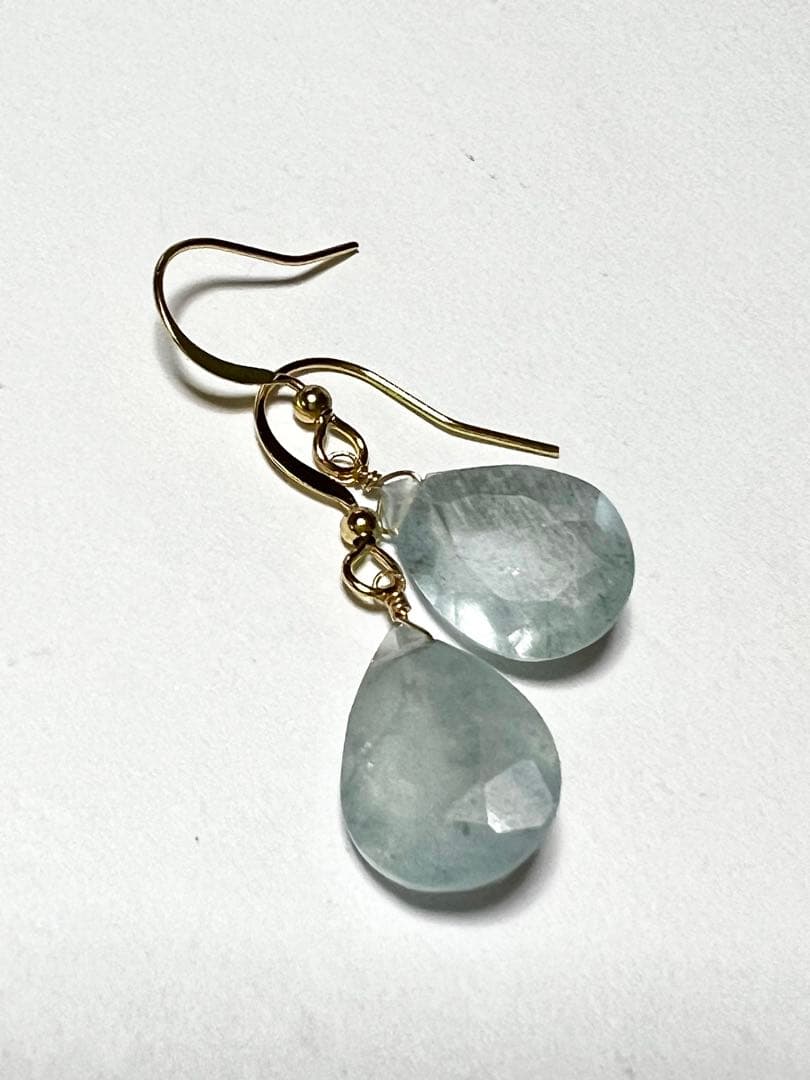 Gちゃん❤️大粒　シンデレラ　アクアマリン　ブリリアントカット　14kgf