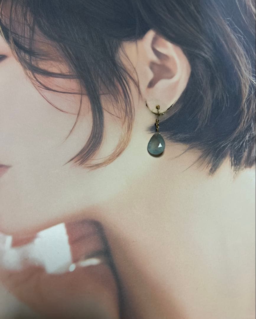 Gちゃん❤️大粒　シンデレラ　アクアマリン　ブリリアントカット　14kgf