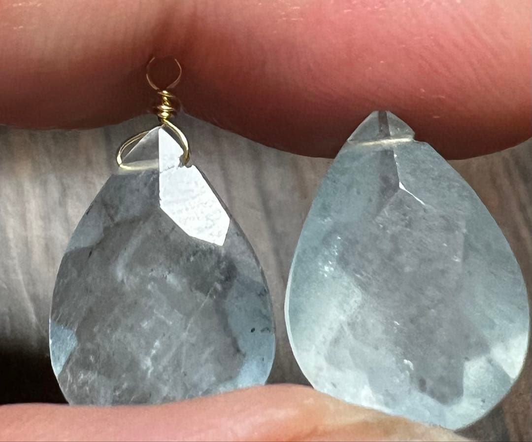 Gちゃん❤️大粒　シンデレラ　アクアマリン　ブリリアントカット　14kgf