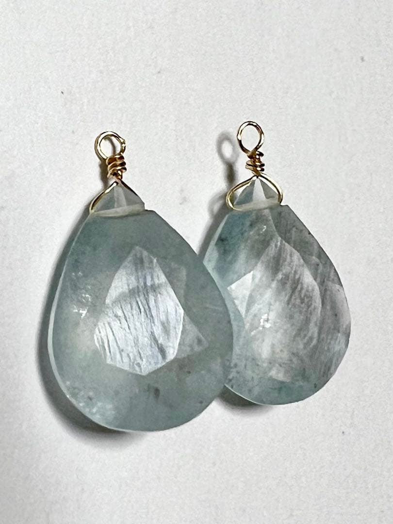 Gちゃん❤️大粒　シンデレラ　アクアマリン　ブリリアントカット　14kgf