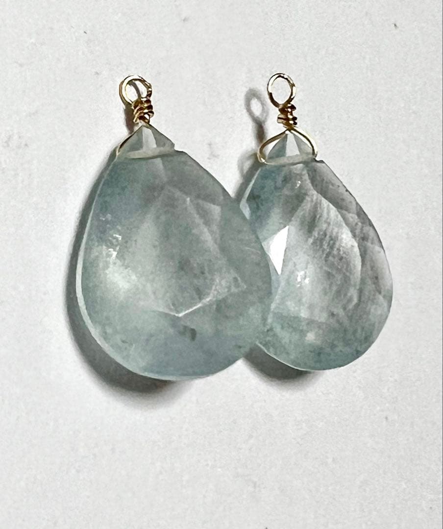 Gちゃん❤️大粒　シンデレラ　アクアマリン　ブリリアントカット　14kgf