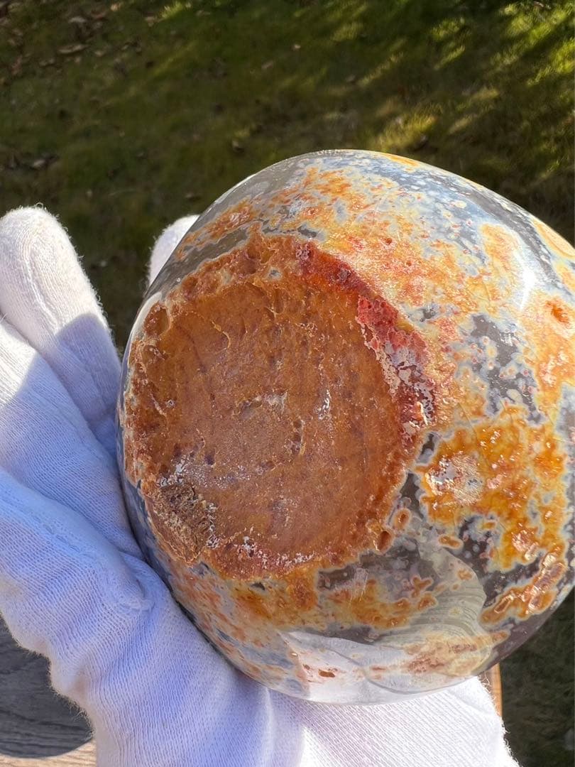 C10トレジャーメノウ 台付き 瑪瑙 風水 聚宝盆アゲート