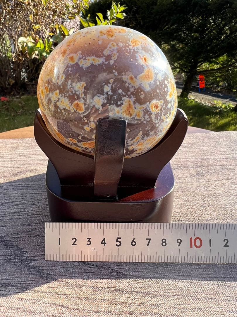 C10トレジャーメノウ 台付き 瑪瑙 風水 聚宝盆アゲート