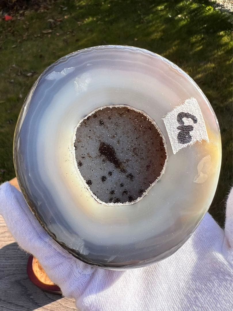 C10トレジャーメノウ 台付き 瑪瑙 風水 聚宝盆アゲート