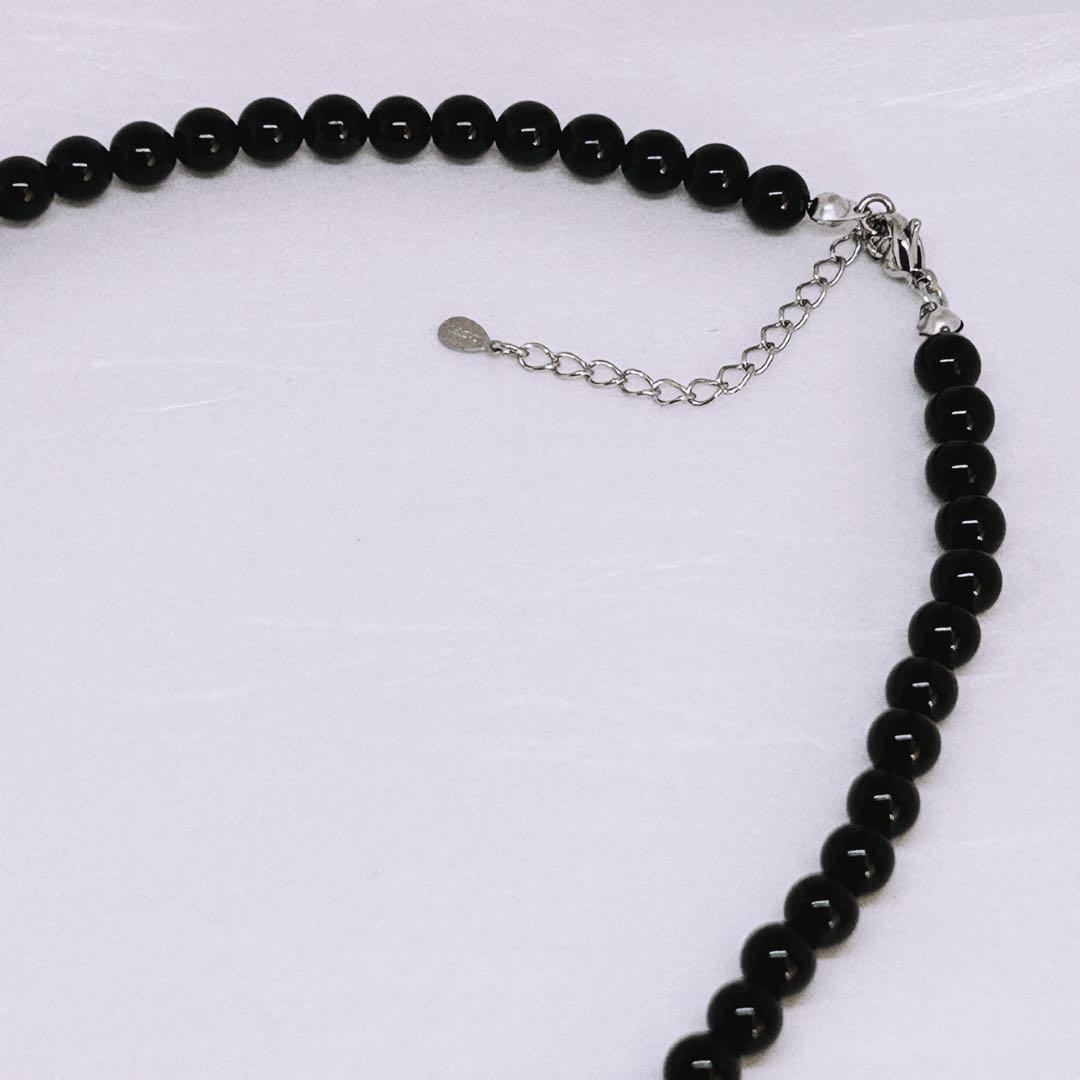 AAAモリオン丸8mmネックレス50cm＋アジャスター5cm 持ち主を守る　幸運