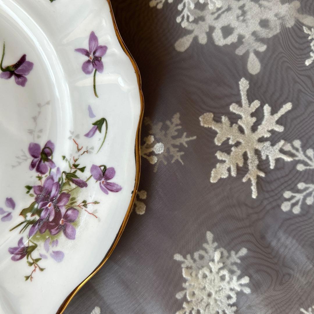 イギリスアンティーク　ハマースレイ　バイオレットケーキプレート　3枚セット